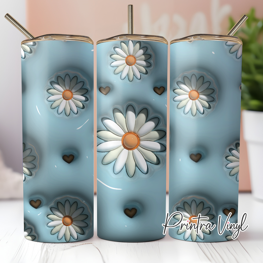 3D Puff Daisies Tumbler Wrap (TW209)
