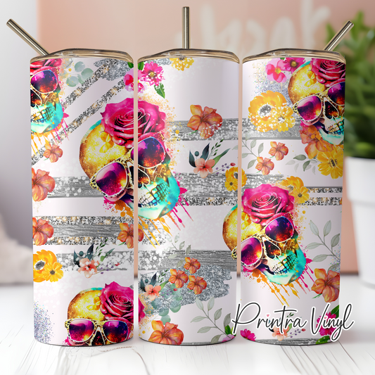 Glitter Skulls Tumbler Wrap (TW257)