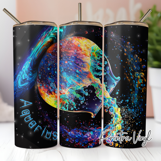 Zodiac Ink Aquarius Tumbler Wrap (TW96)