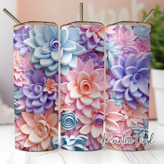 3D Flowers 03 Tumbler Wrap (TW204)