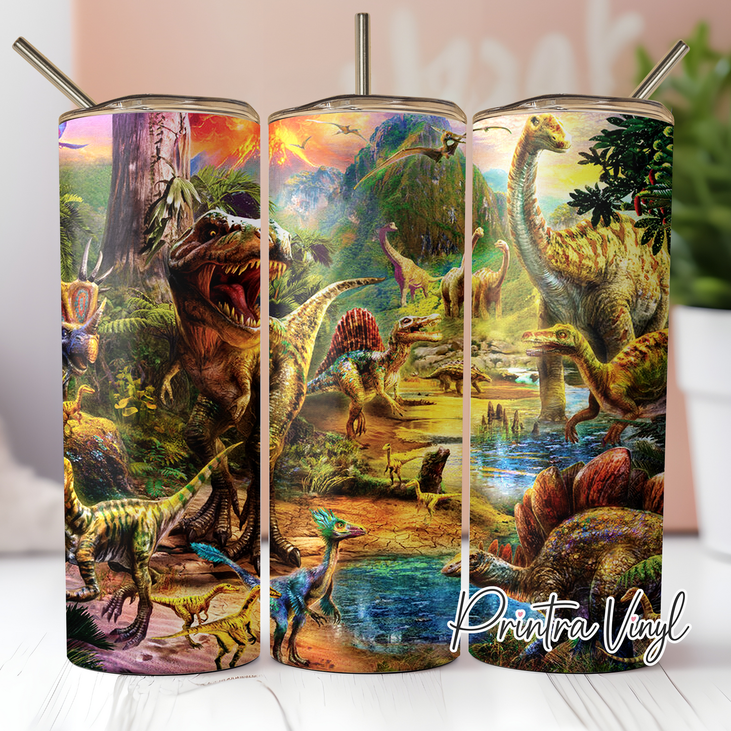 Dinosaur Scene 01 Tumbler Wrap (TW21)