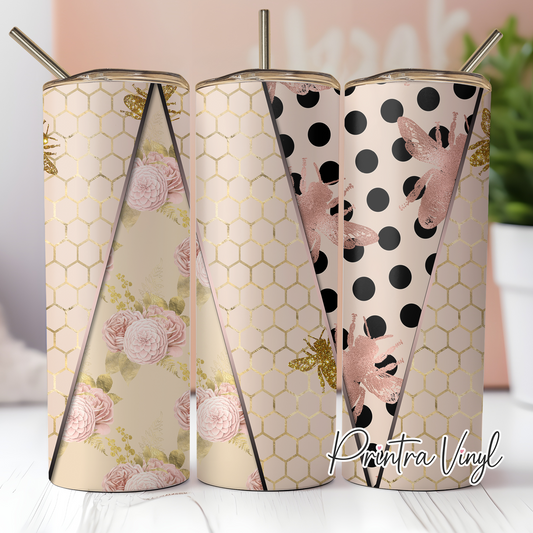 Bee Triangles Beige Tumbler Wrap (TW30)