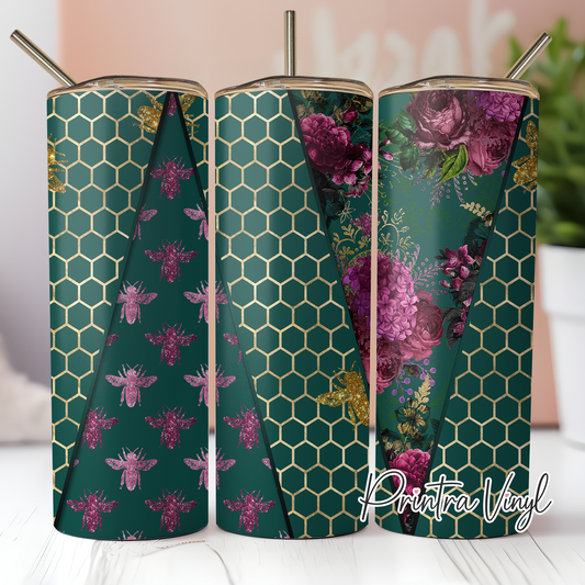 Bee Triangles Teal Tumbler Wrap (TW32)