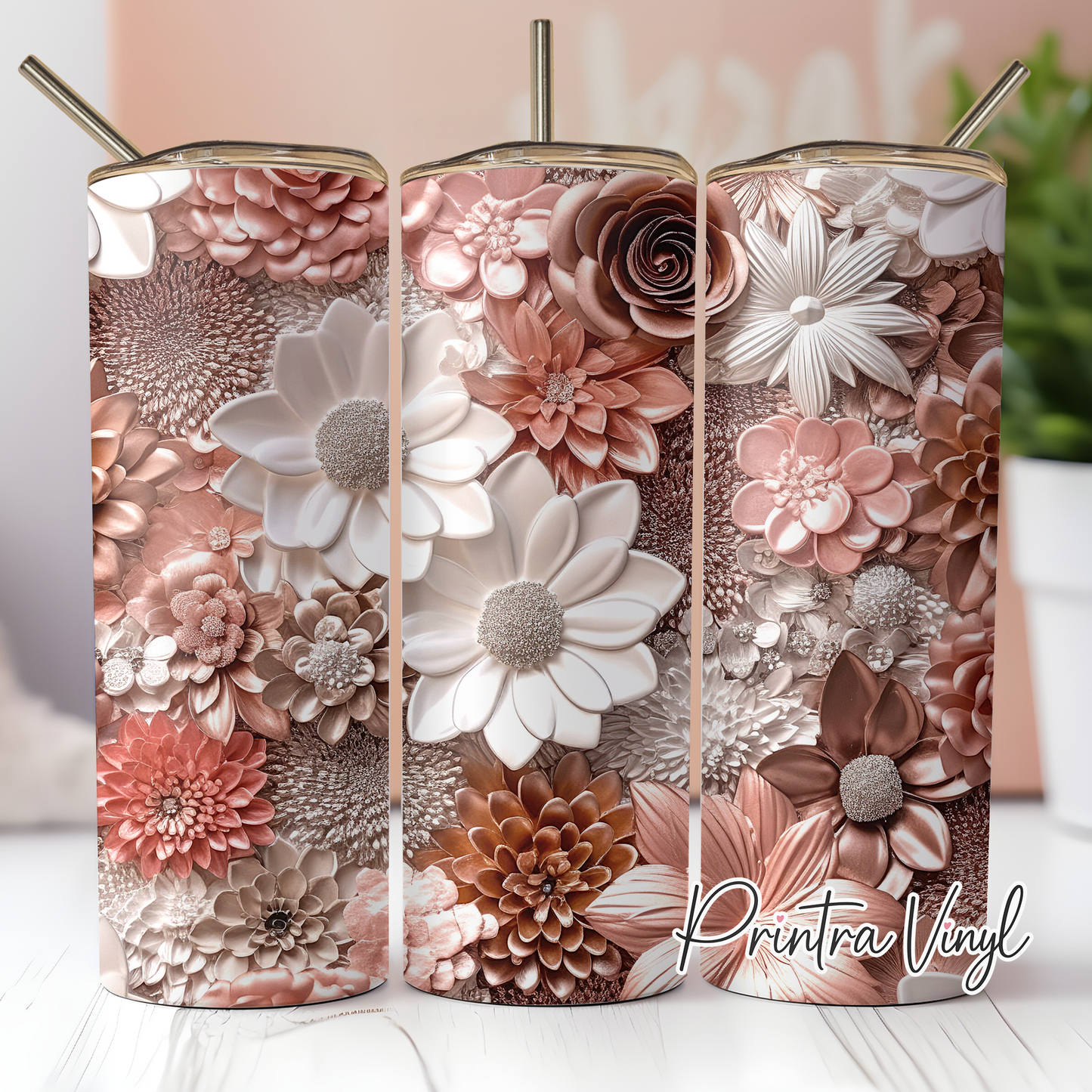 3D Flowers 04 Tumbler Wrap (TW205)