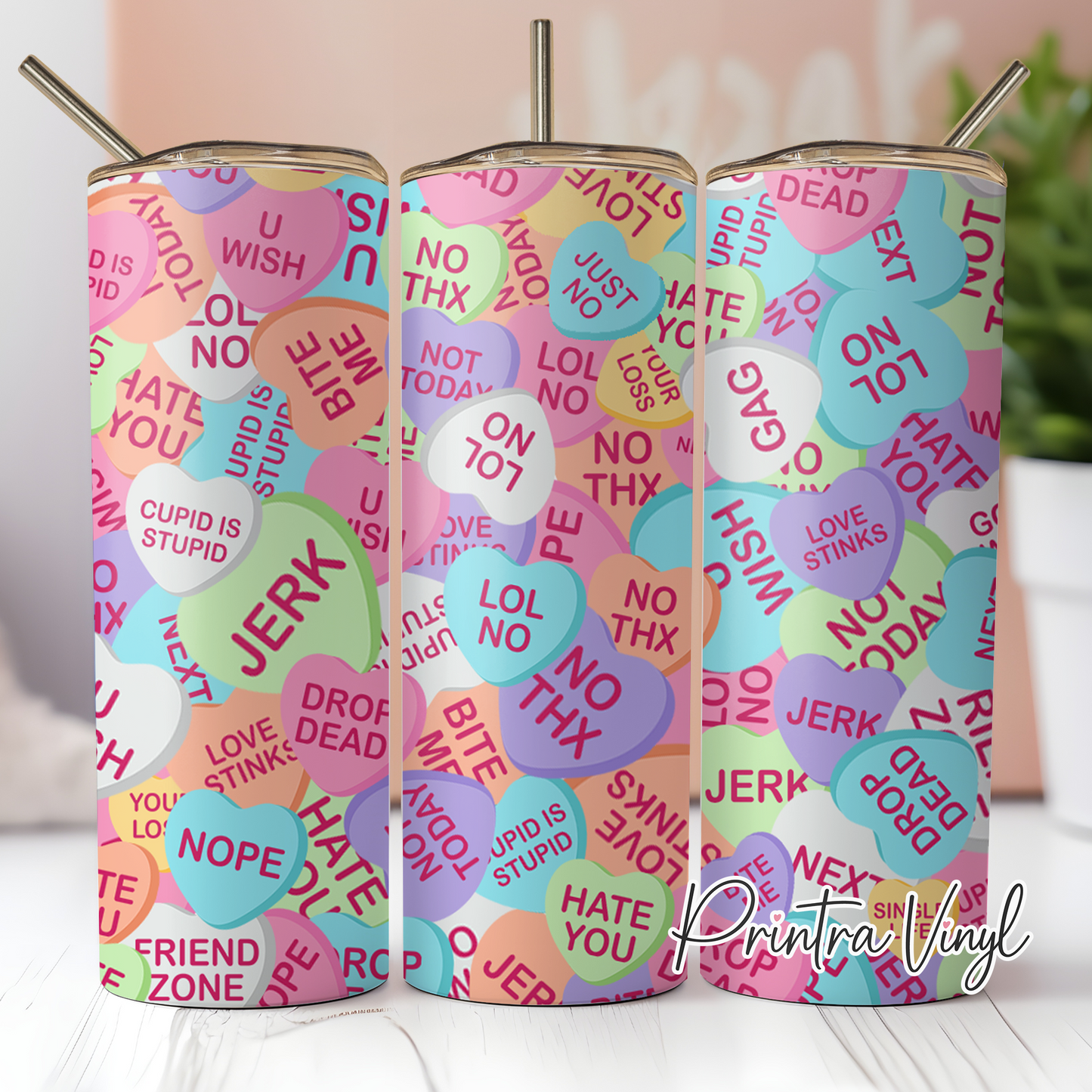 Anti-Valentine Hearts Tumbler Wrap (TW29)