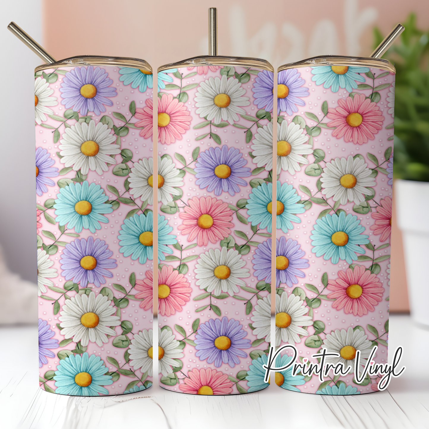 Pastel Daisies Tumbler Wrap (TW50)