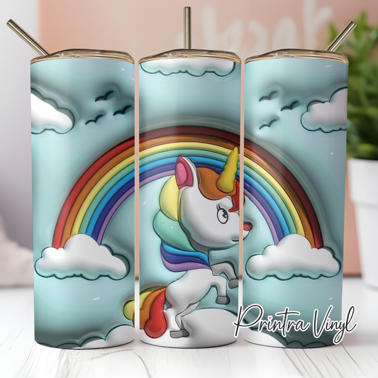 3D Puff Unicorn Tumbler Wrap (TW219)