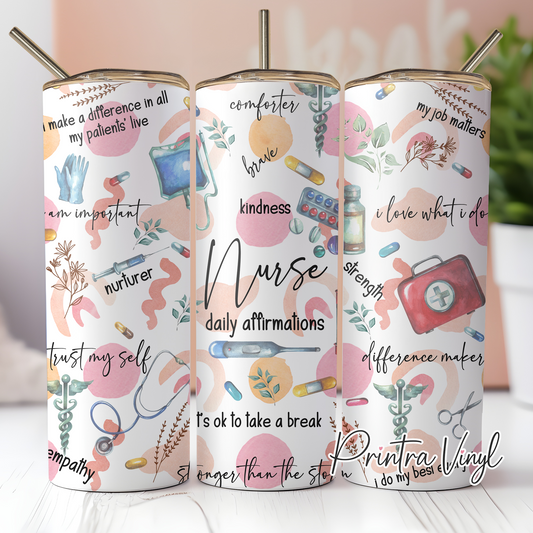Nurse Affirmations Tumbler Wrap (TW271)