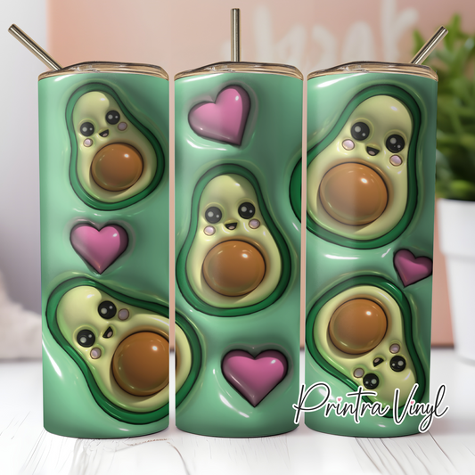 3D Inflated Avocado Love Tumbler Wrap (TW226)
