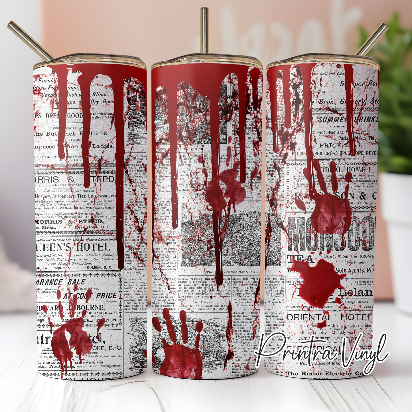 Bloody Newspaper Tumbler Wrap (TW166)