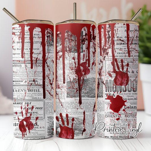 Bloody Newspaper Tumbler Wrap (TW166)