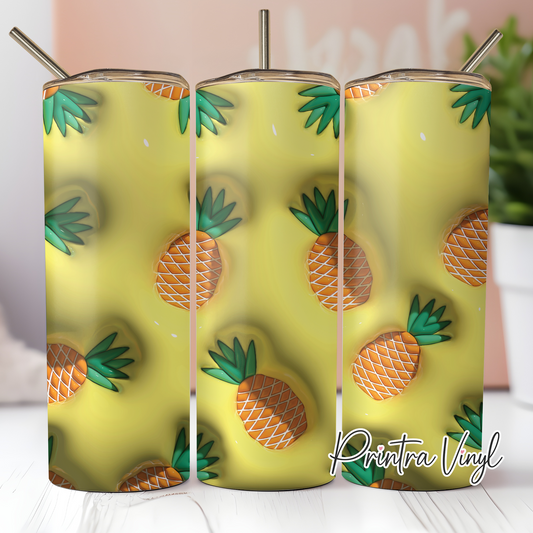 3D Puff Pineapples Tumbler Wrap (TW213)