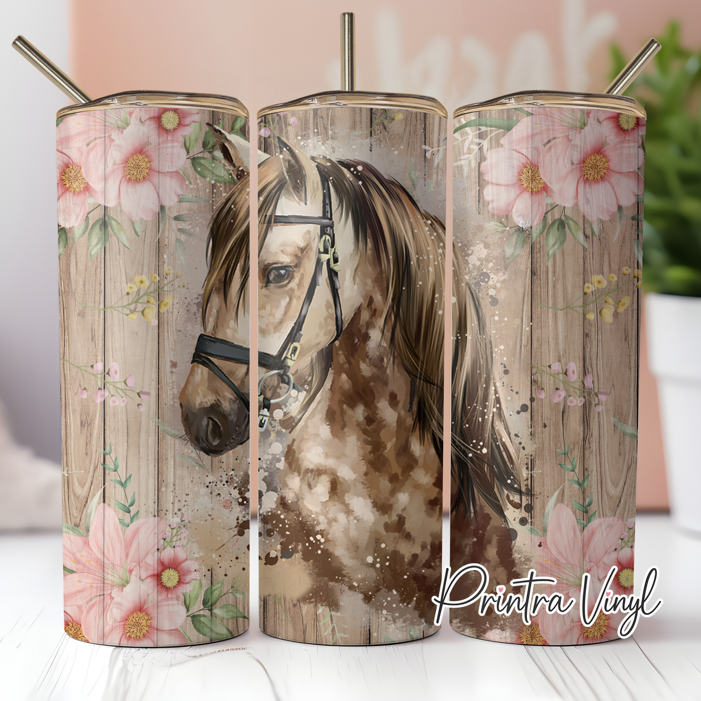 Floral Horse Tumbler Wrap (TW142)