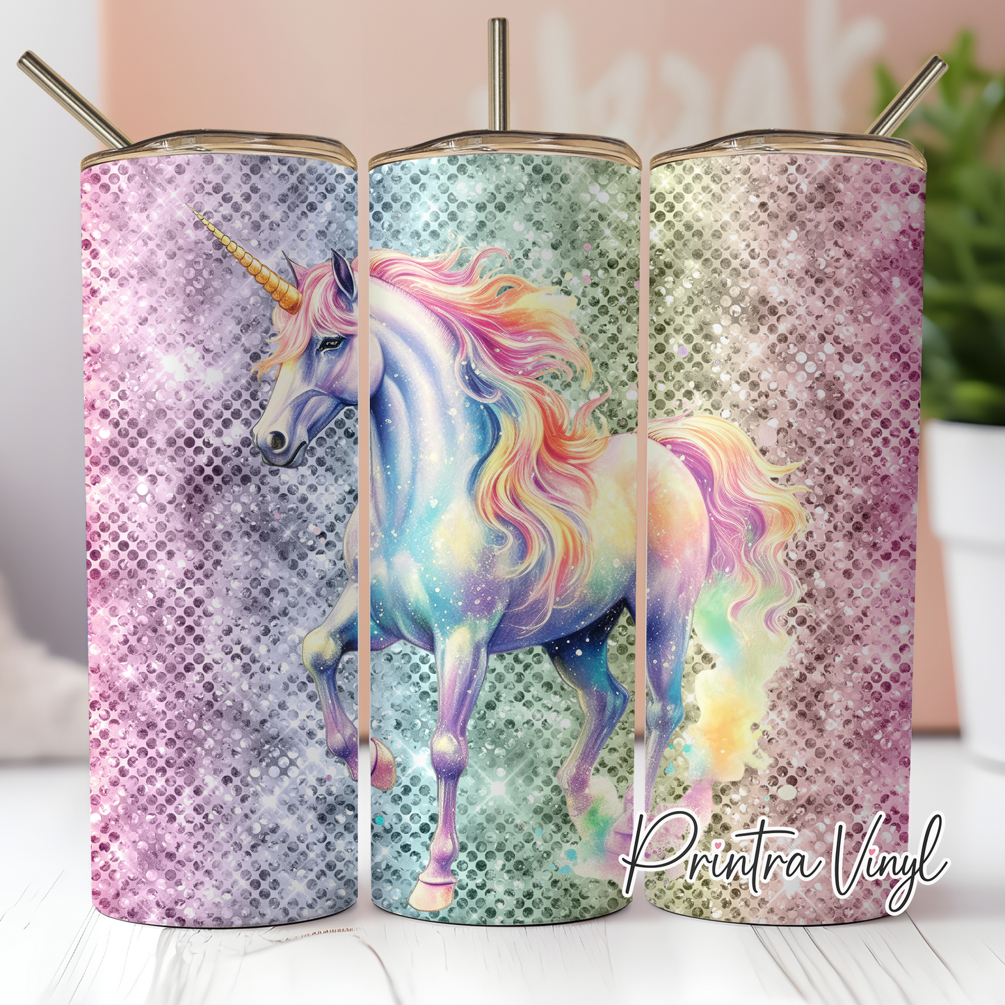 Sparkly Unicorn Tumbler Wrap (TW233)