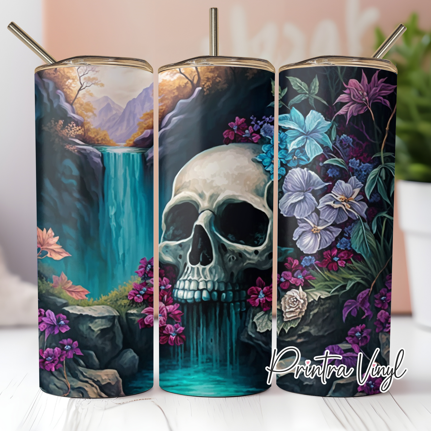 Skull Waterfall Tumbler Wrap (TW132)