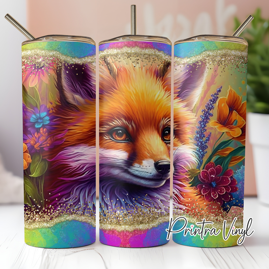Neon Paint Fox Tumbler Wrap (TW187)