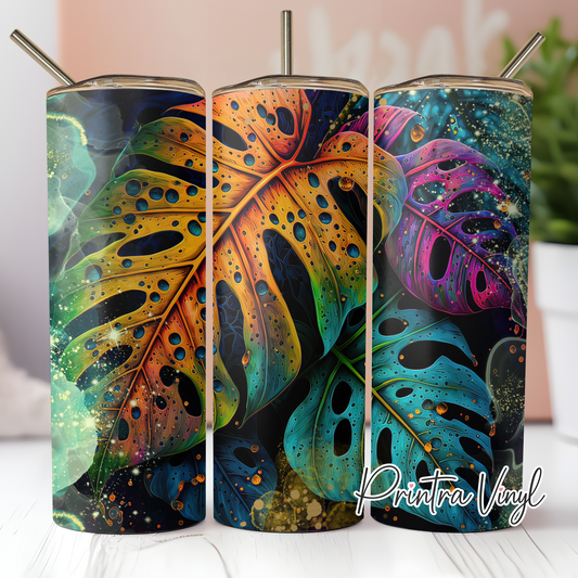 Monstera Leaves Ink Tumbler Wrap (TW93)