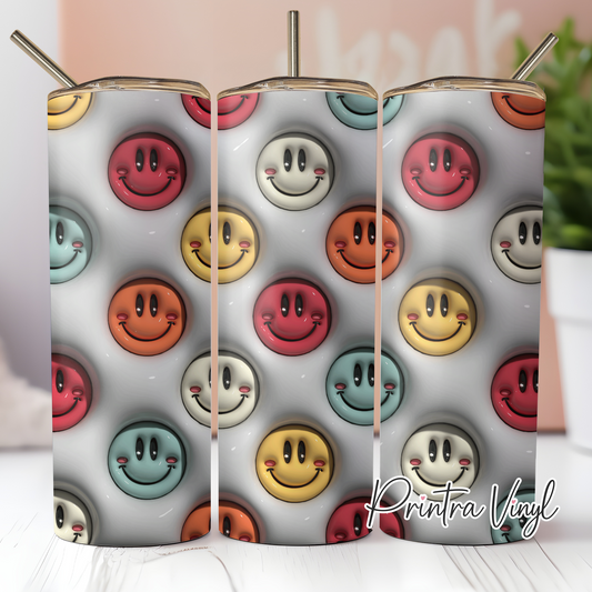 3D Puff Smiley Tumbler Wrap (TW214)