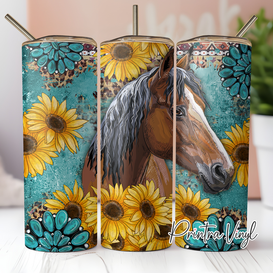 Horse Sunflowers Tumbler Wrap (TW144)