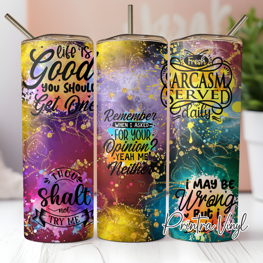 Colourful Quotes 01 Tumbler Wrap (TW260)