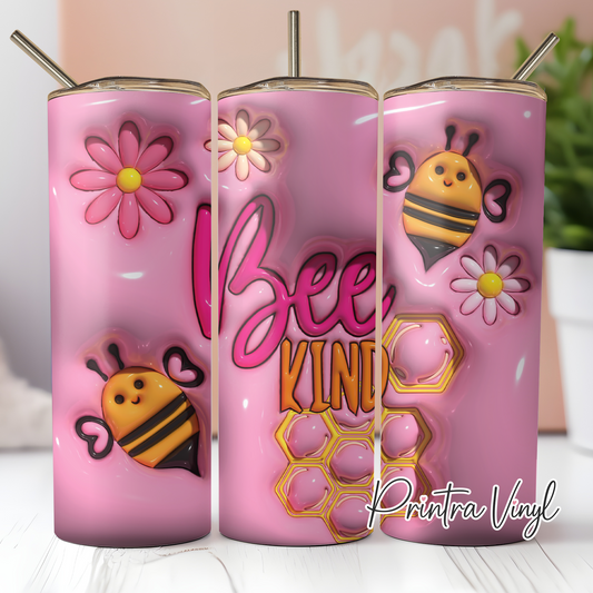 3D Inflated Bee Kind Tumbler Wrap (TW224)