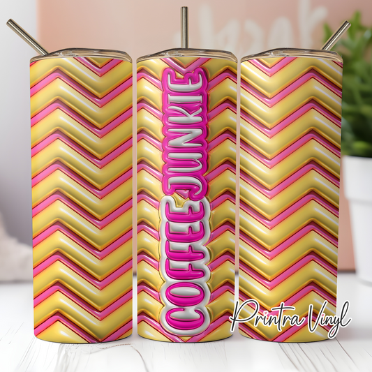 3D Inflated Coffee Junkie Tumbler Wrap (TW223)