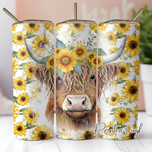 Highland Sunflowers Tumbler Wrap (TW138)