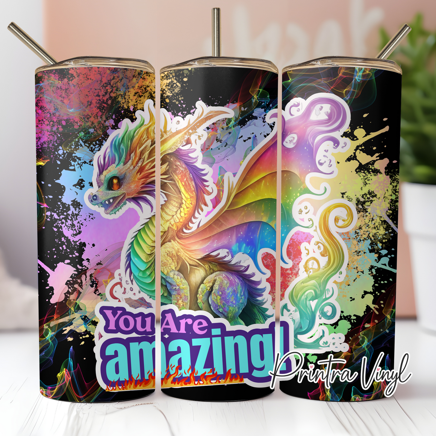 Rainbow Dragon Tumbler Wrap (TW232)