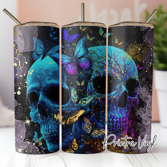 Blue Skulls Ink Tumbler Wrap (TW85)