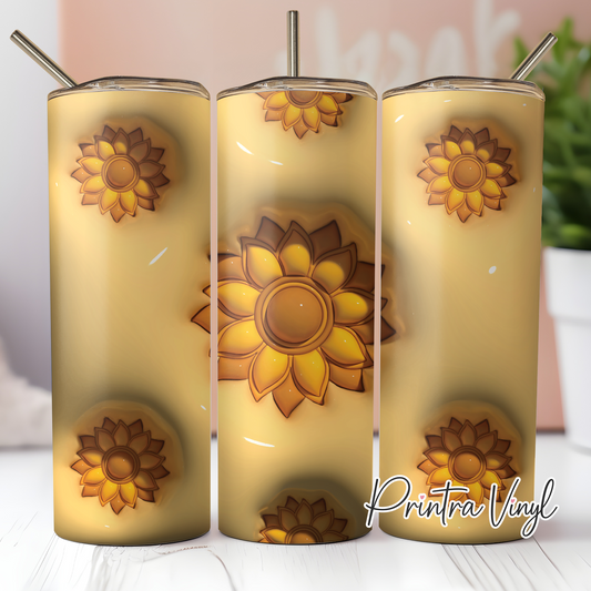3D Puff Sunflowers Tumbler Wrap (TW216)