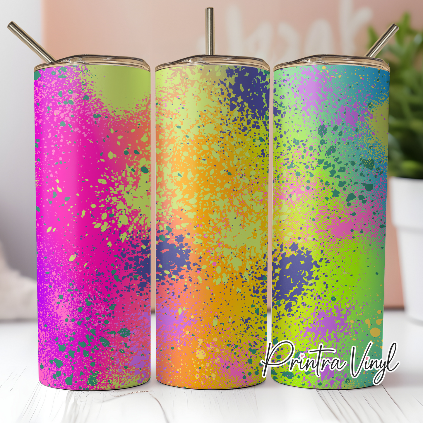 Neon Spray Paint Tumbler Wrap (TW159)