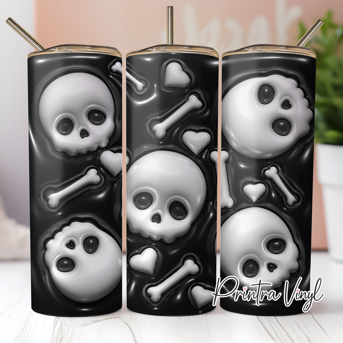 3D Inflated Skulls 02 Tumbler Wrap (TW222)