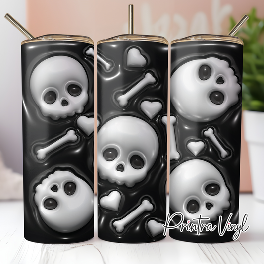 3D Inflated Skulls 02 Tumbler Wrap (TW222)