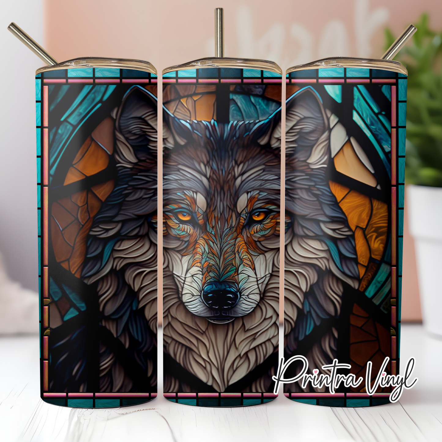 Glass Wolf Tumbler Wrap (TW153)