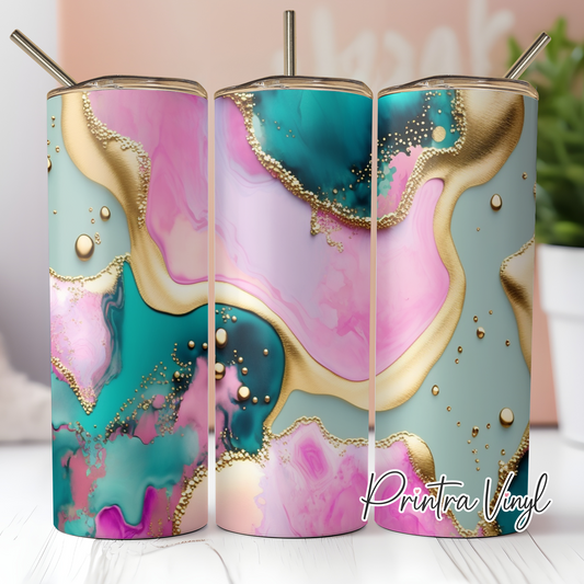 Gold Acrylic Pour 01 Tumbler Wrap (TW193)