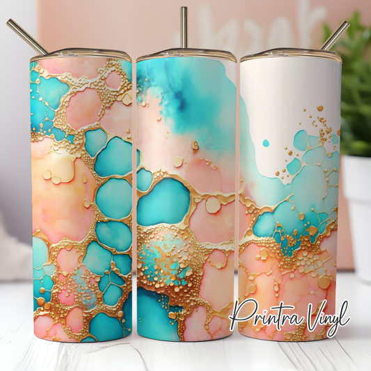 Gold Acrylic Pour 02 Tumbler Wrap (TW194)