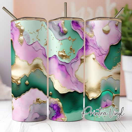 Gold Acrylic Pour 03 Tumbler Wrap (TW195)
