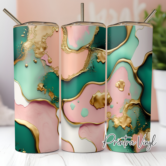 Gold Acrylic Pour 04 Tumbler Wrap (TW196)