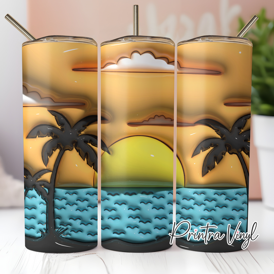 3D Puff Sunrise Tumbler Wrap (TW217)