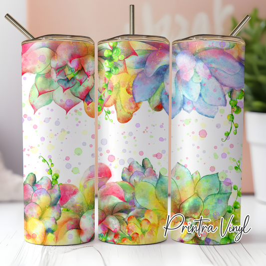 Succulent Splatter Tumbler Wrap (TW04)
