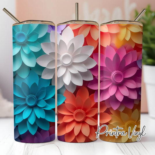 3D Flower Art Tumbler Wrap (TW201)