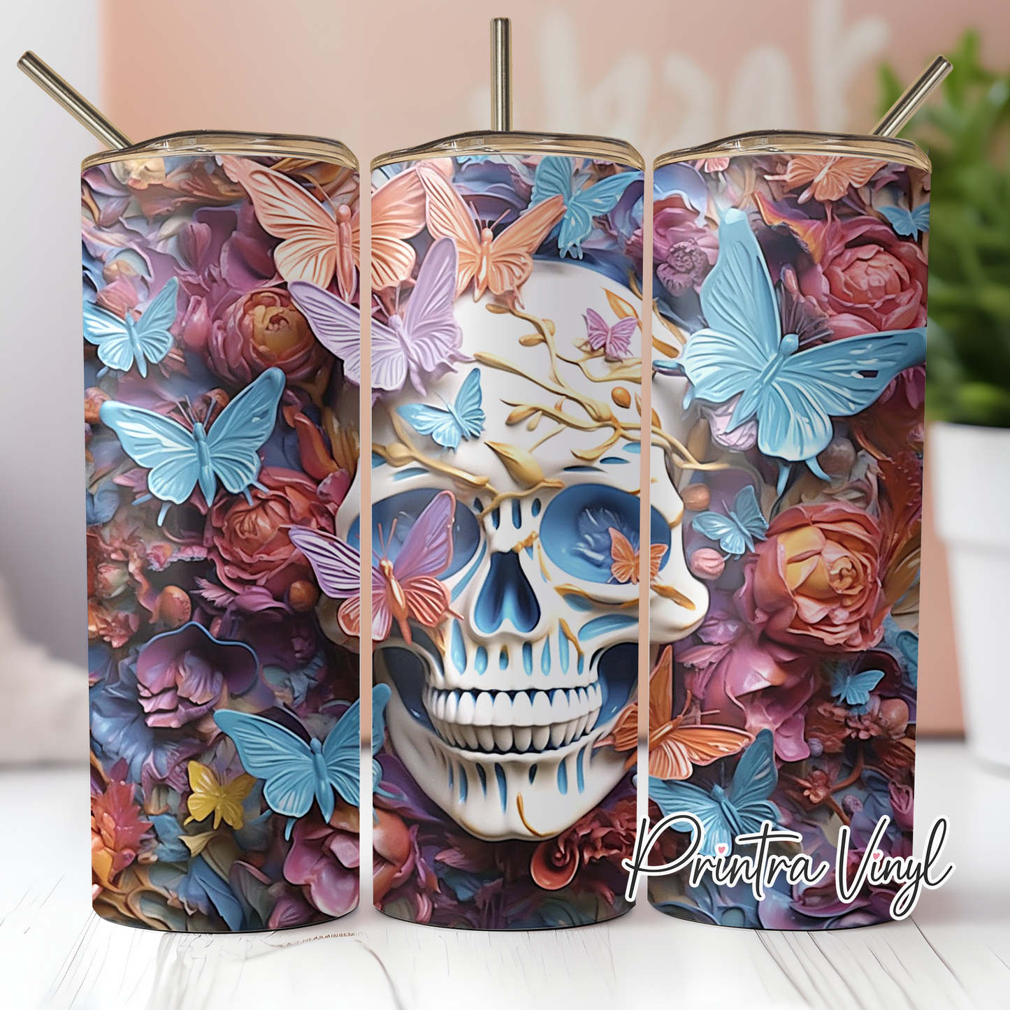 3D Skull Tumbler Wrap (TW198)