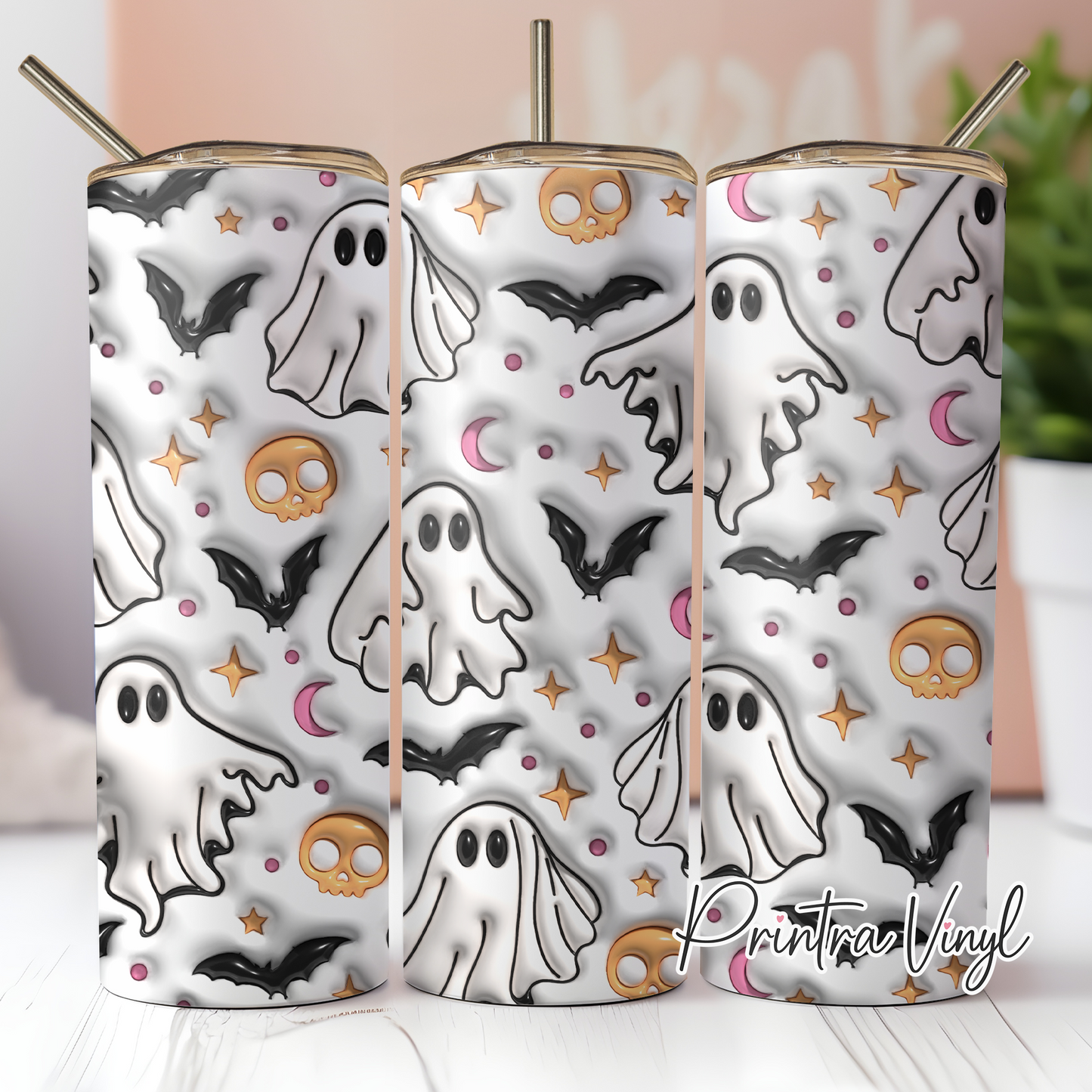 3D Inflated Ghosts Tumbler Wrap (TW228)