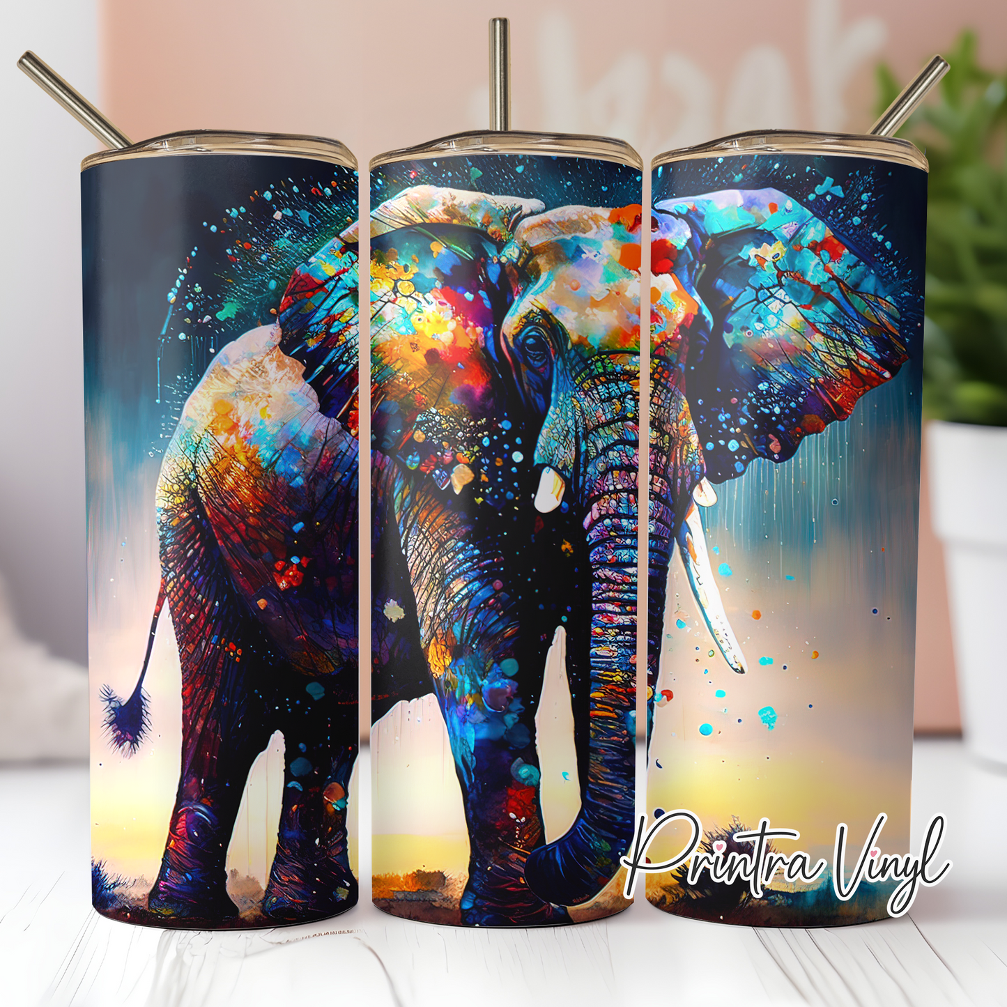 Painted Elephant Tumbler Wrap (TW172)