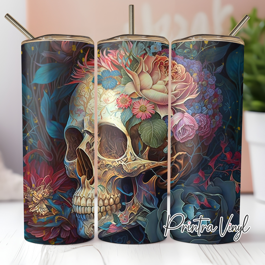 Floral Skull Tumbler Wrap (TW133)