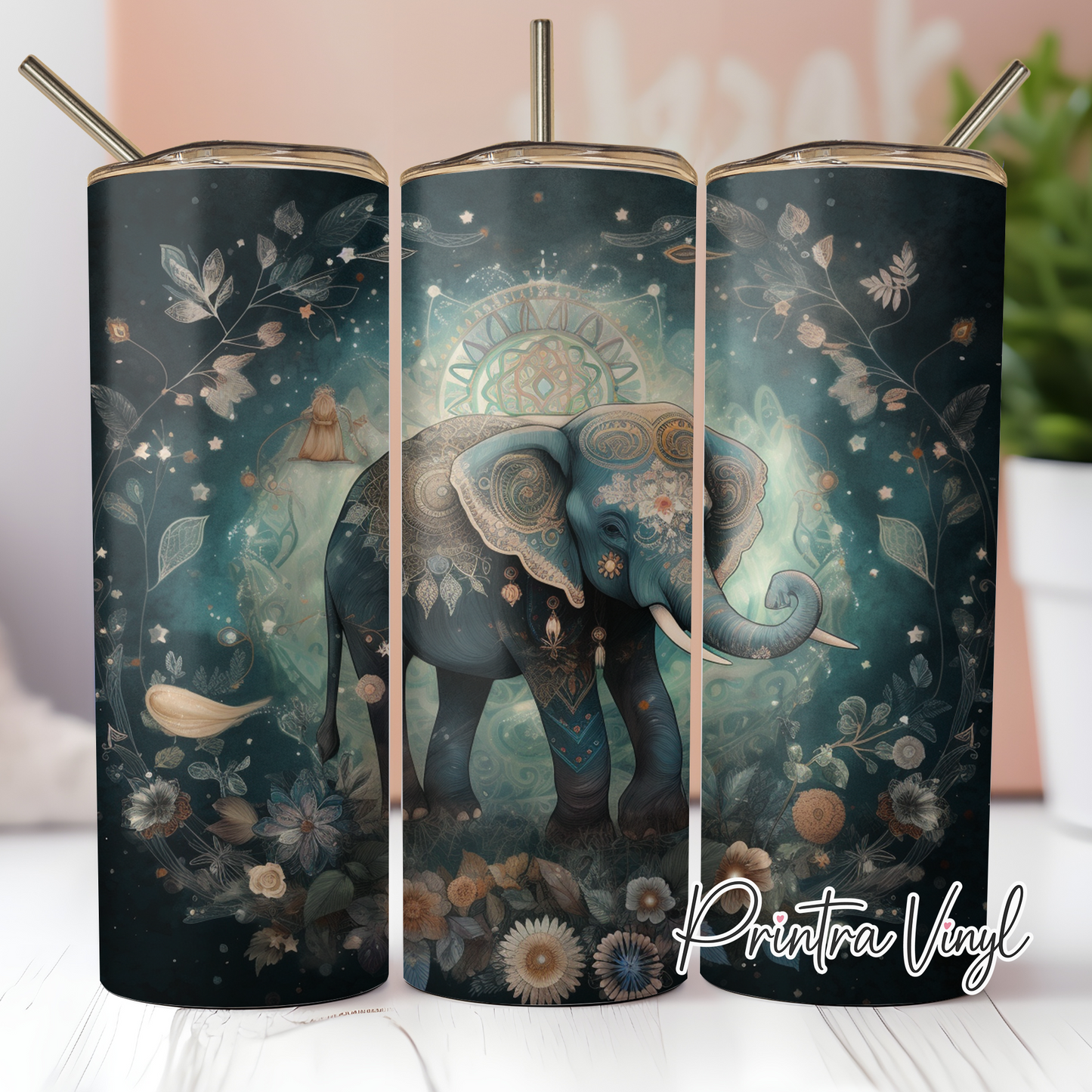 Boho Elephant 01 Tumbler Wrap (TW173)