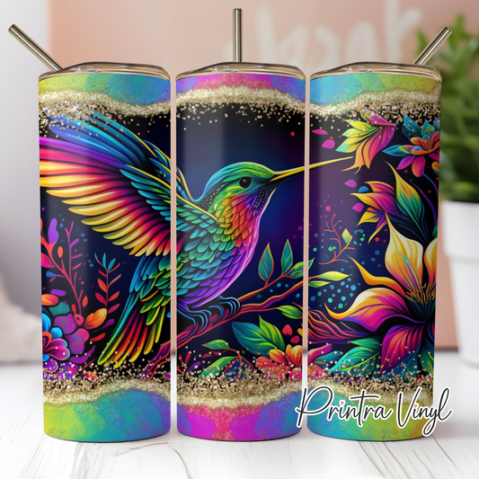 Neon Paint Hummingbird Tumbler Wrap (TW189)